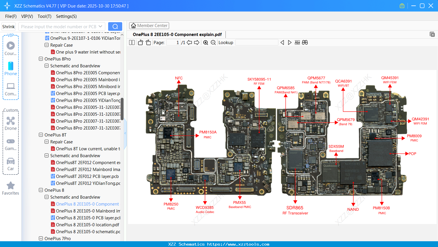OnePlus 8 2EE105-0 Component Explain